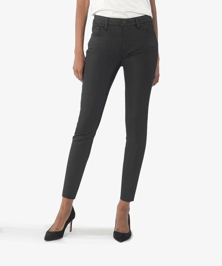 Connie High Rise Raw Hem Ankle KP1224MD4, Color: Black, Size: 2