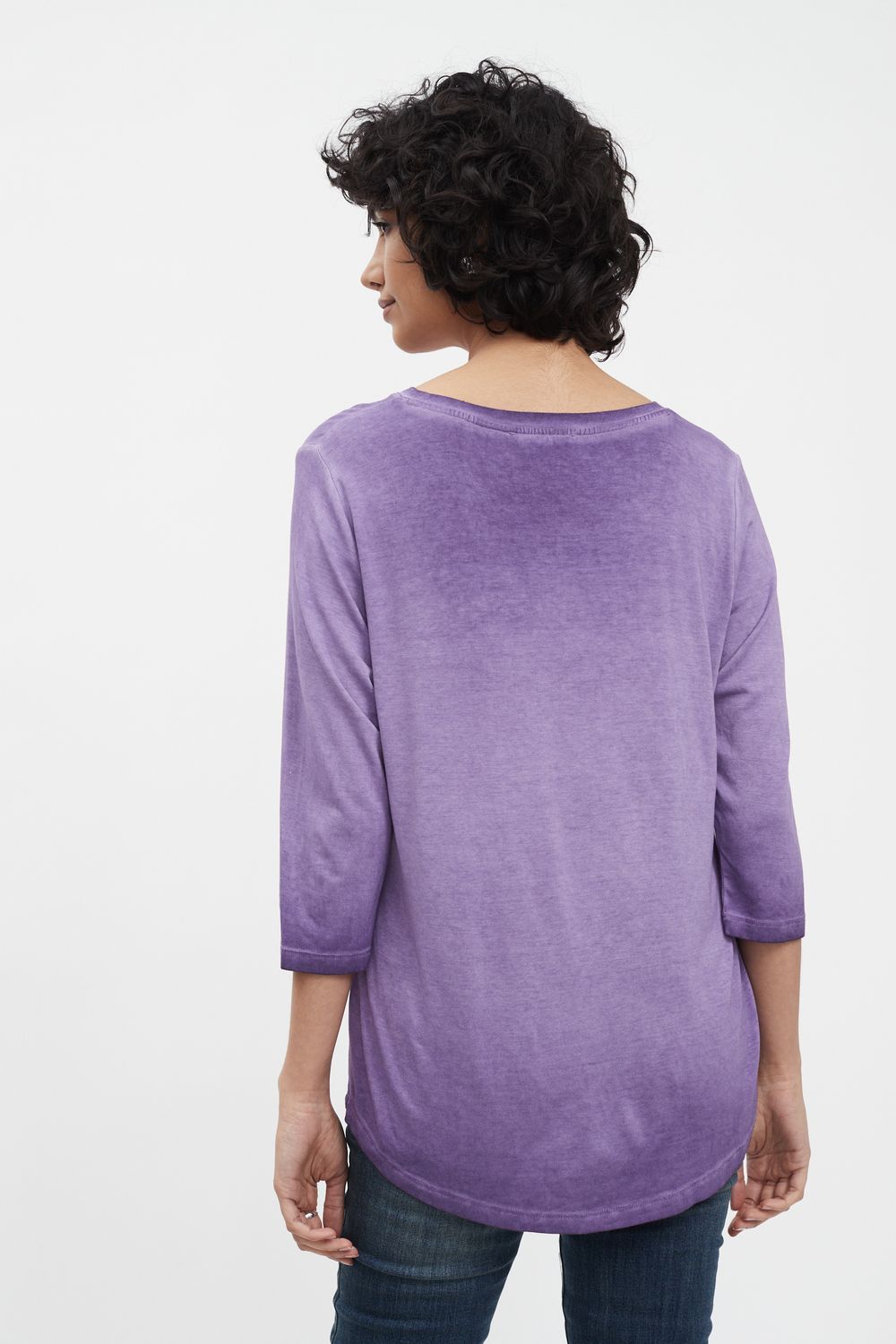 Garment Dyed Top 1521756, Color: Purple, Size: XS
