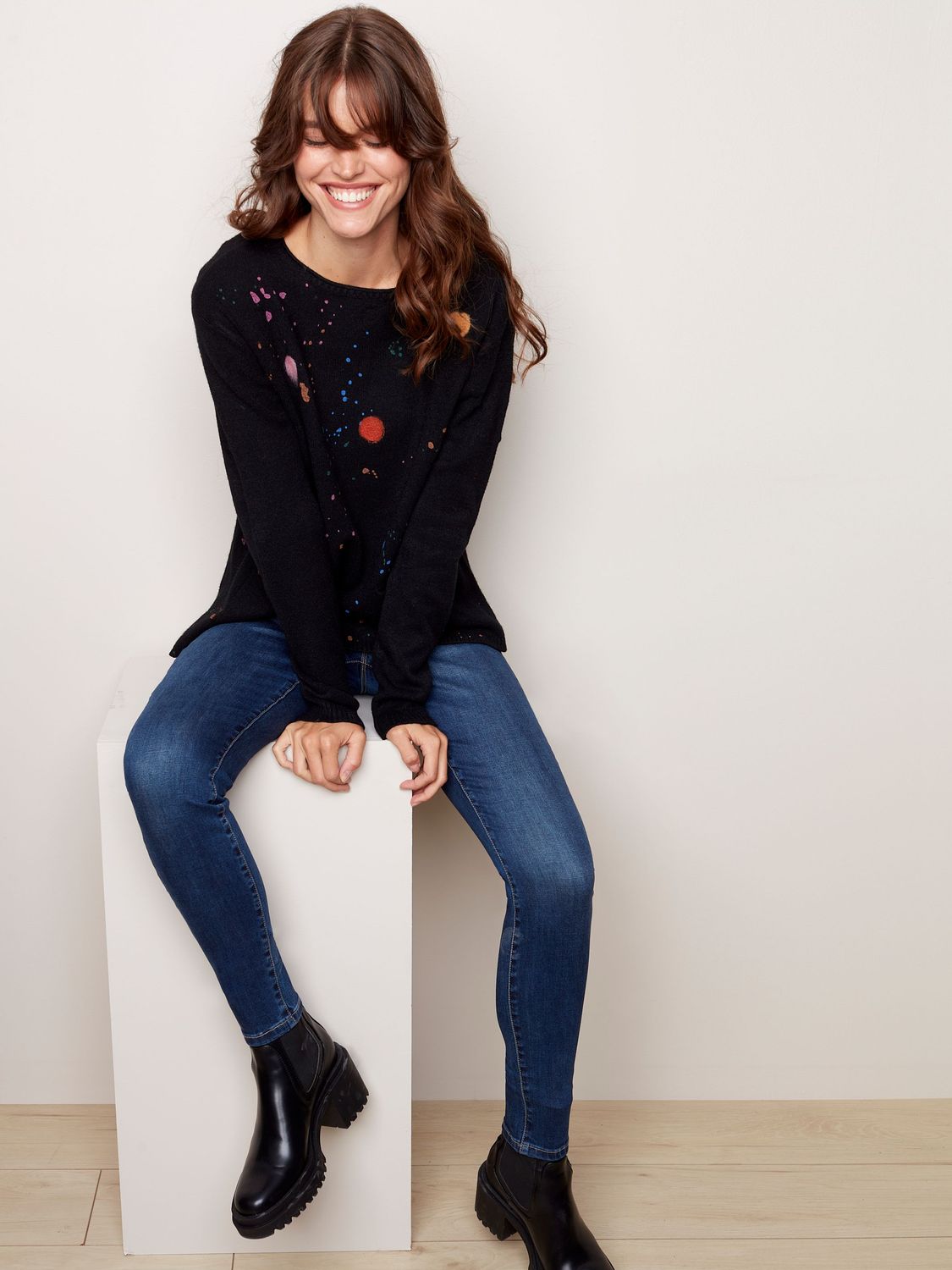 Crewneck Sweater Splash Print Design 2320
