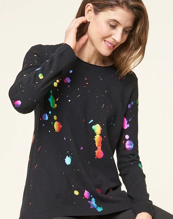 Paint Splatter Hi Low Pullover 15654