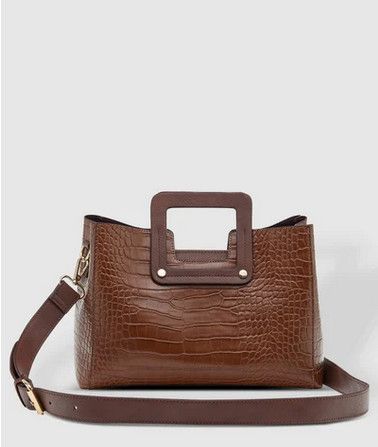 Asher Handbag Croc Chocolate