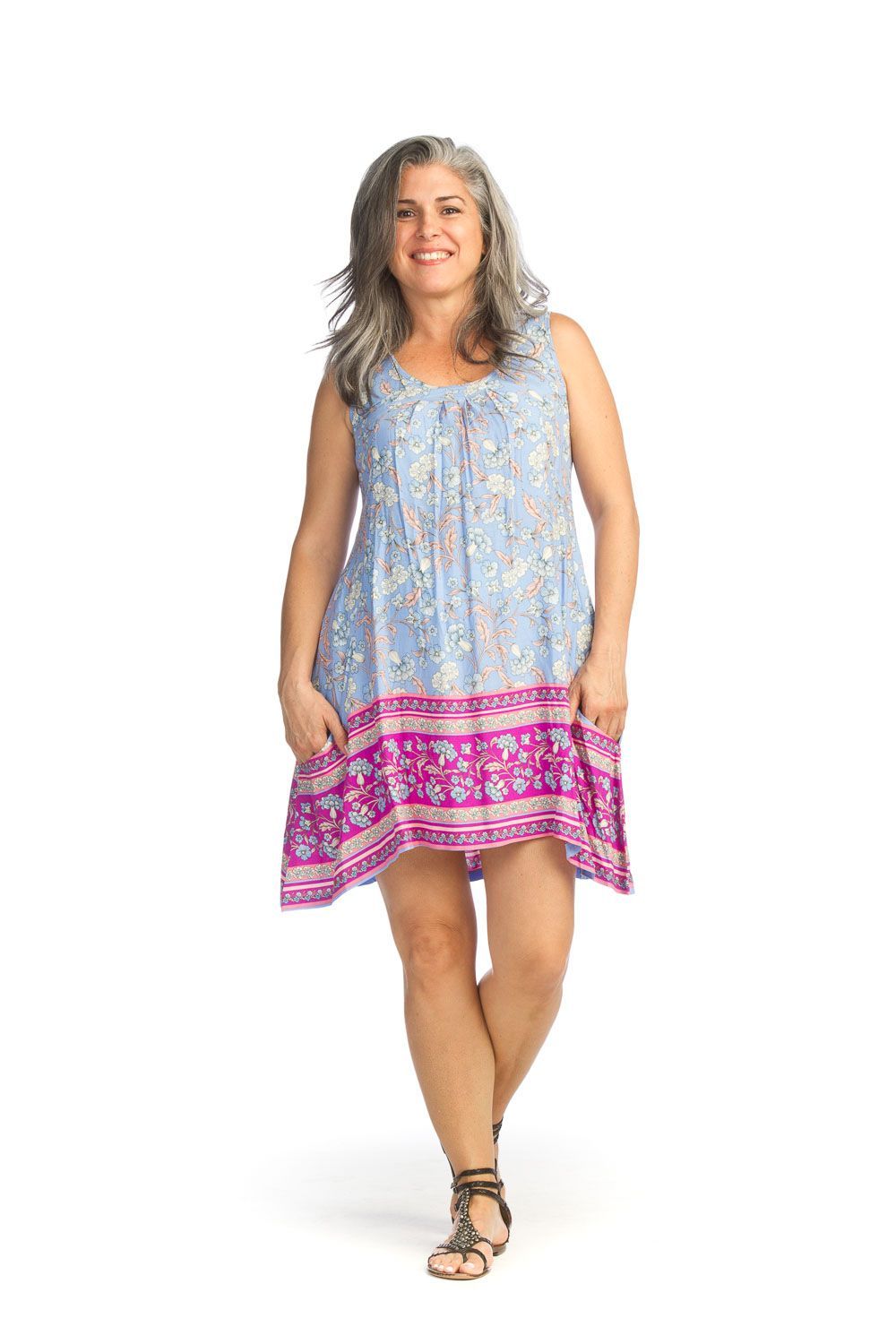 Floral Swing Dress With Pockets 14701