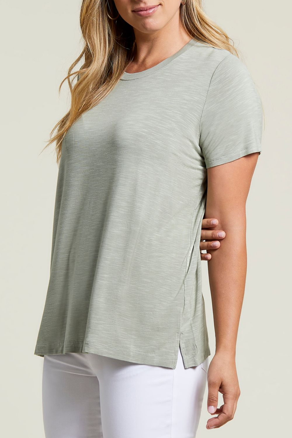 Scoop Neck Top With Back Pleats 1283O