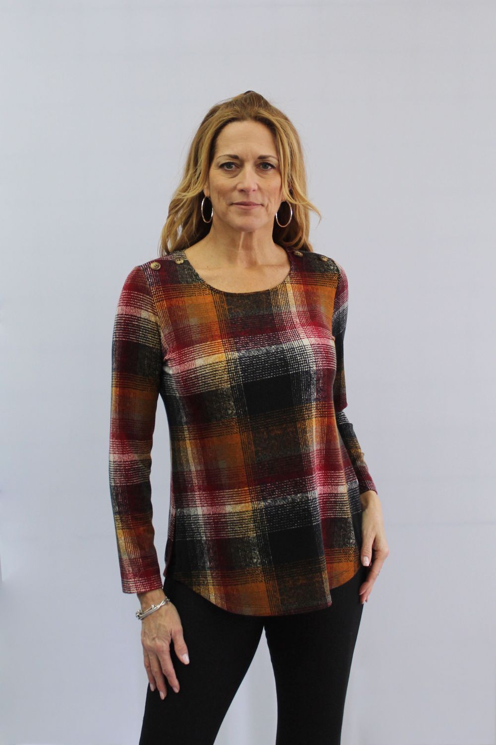 Tartan Print Top Petite 62355