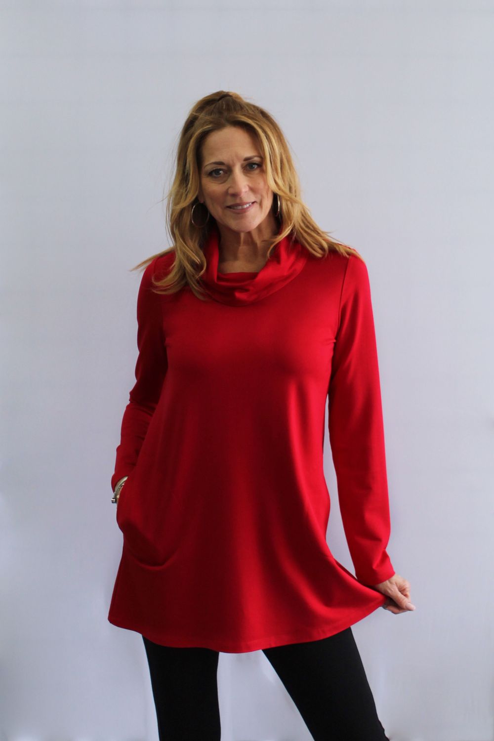 French Terry Cowl Neck Top 62521 
