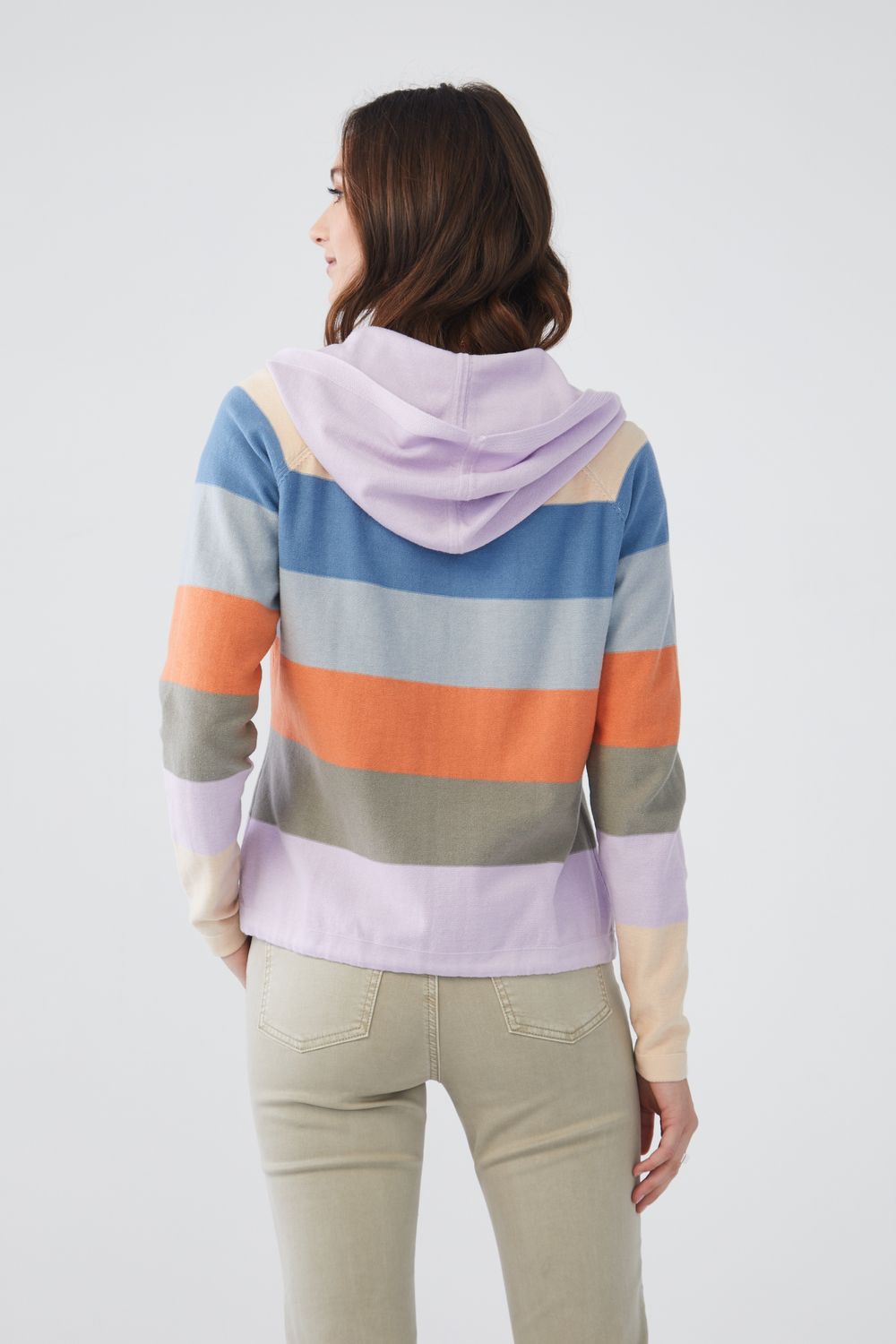 Striped Hooded Carigan 1037314