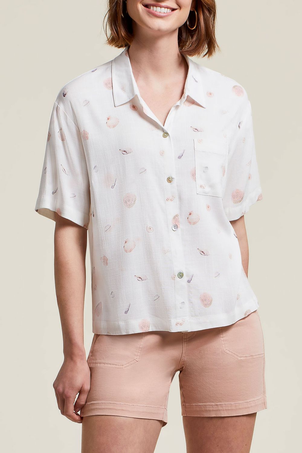 Short Sleeve Blouse With Pocket 1222O