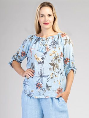 Flower Print Top C4190