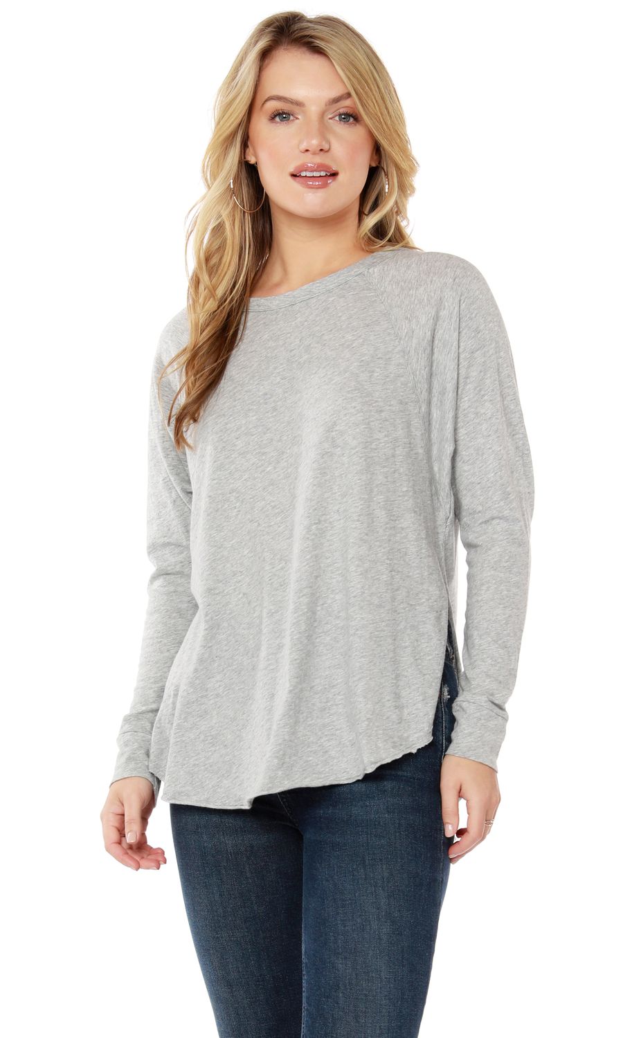 Heather Grey Split Seam Raglan 54C-91165, Size: XS