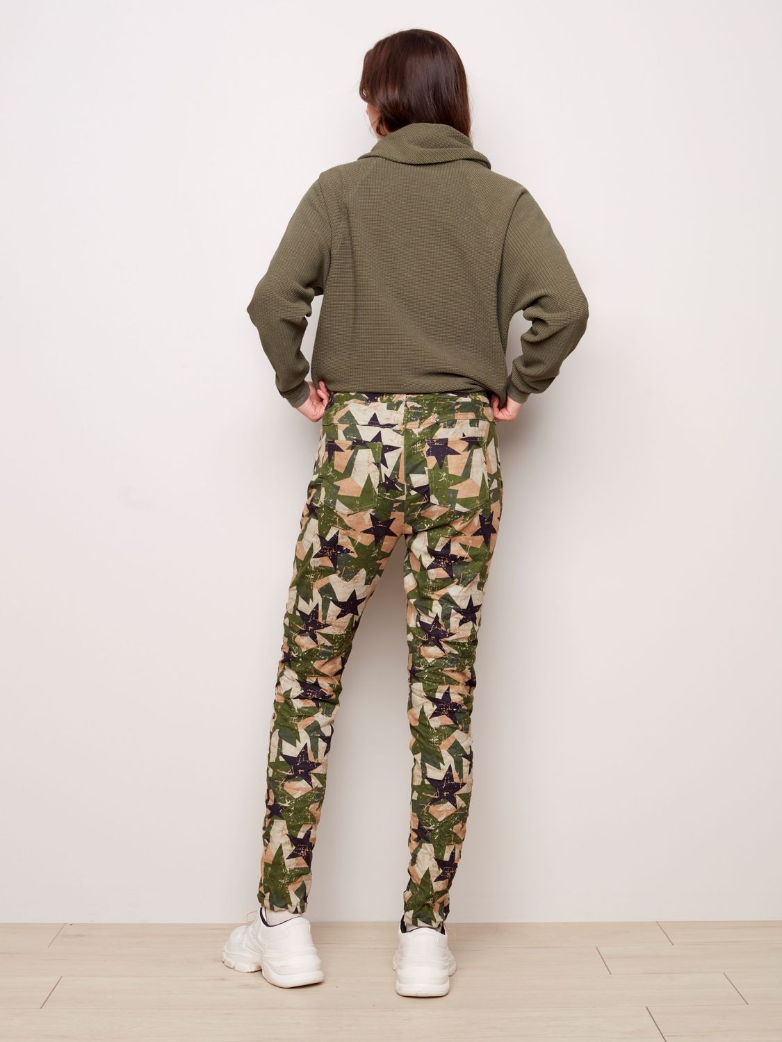 Printed Crinkle Suede Jogger 5226