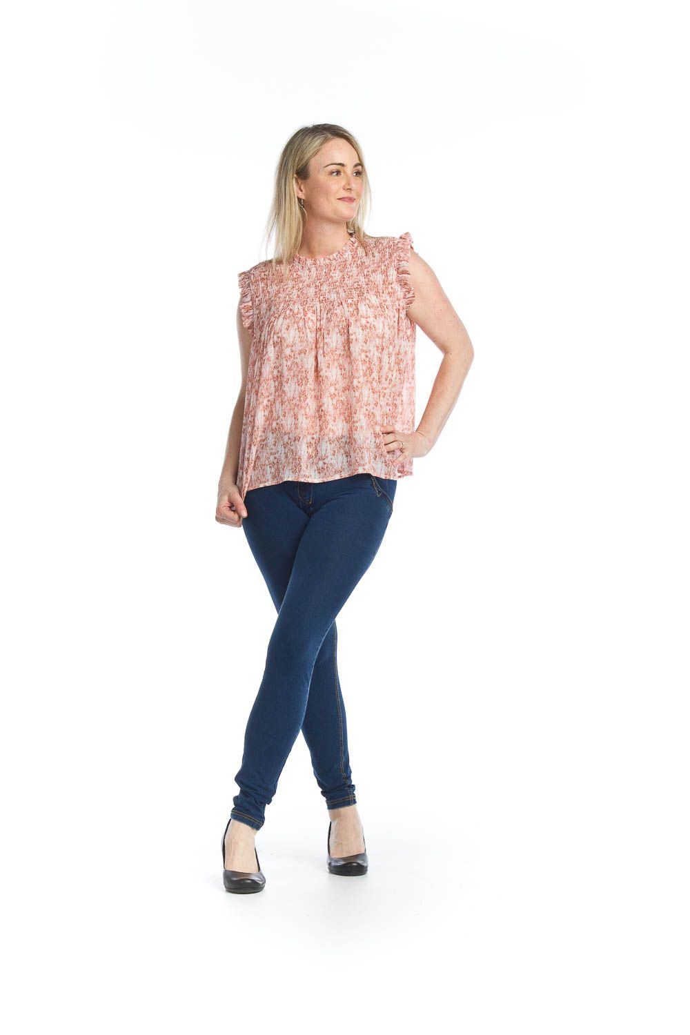 Snake Skin Flowy Blow Top 12137