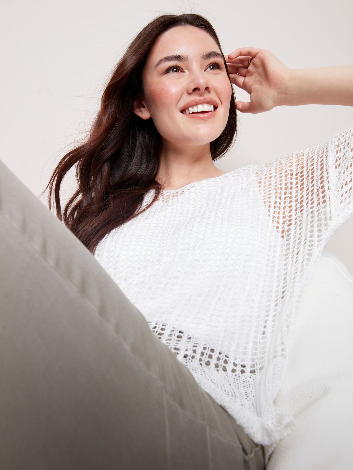 Solid Crochet Sweater C2362RR