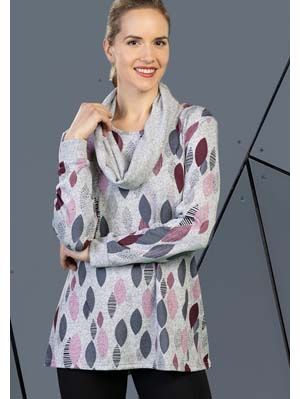 Printed Tunic With Scarf V9822