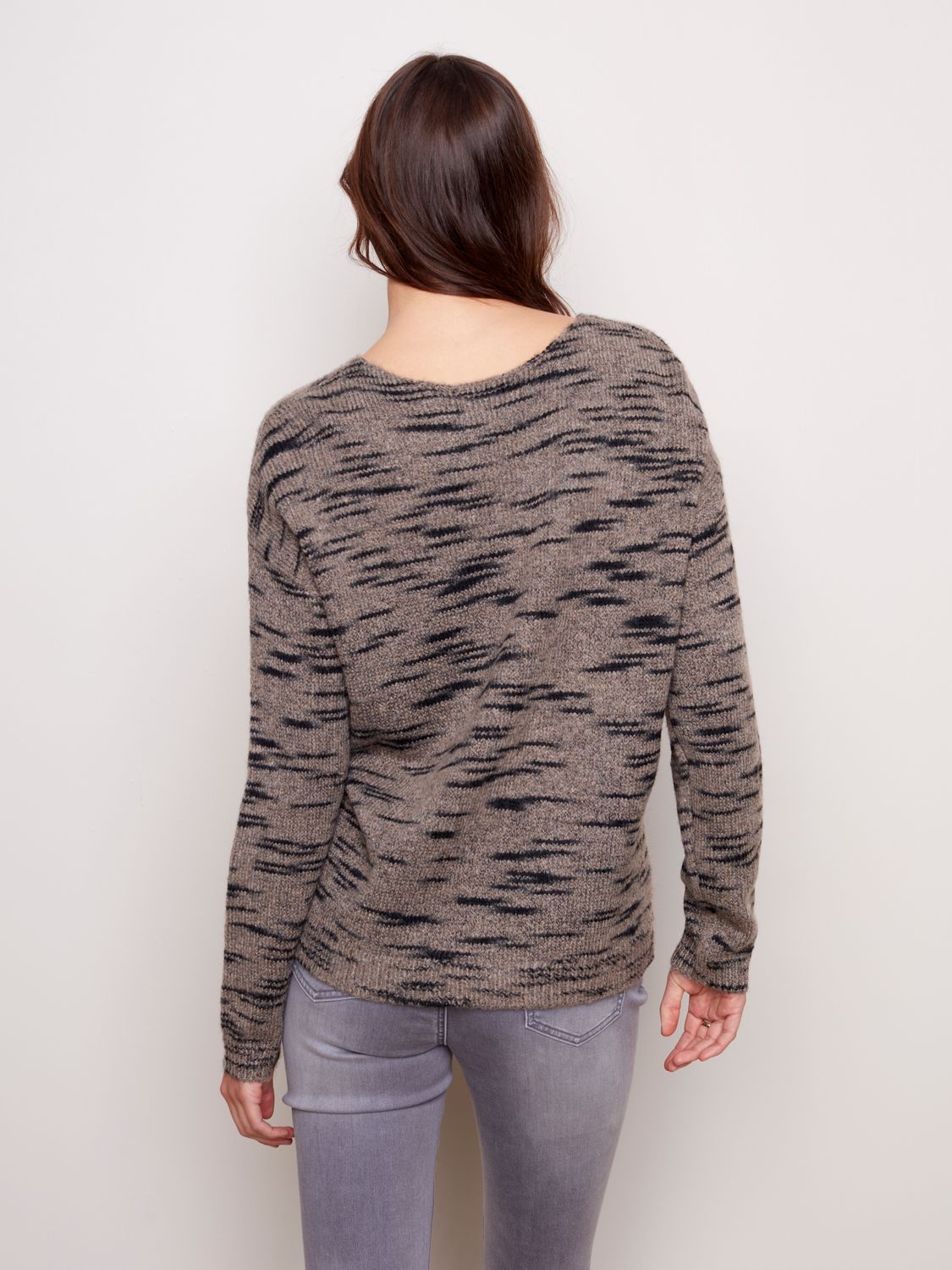 V-Neck Drop Shoulder Sweater C2440