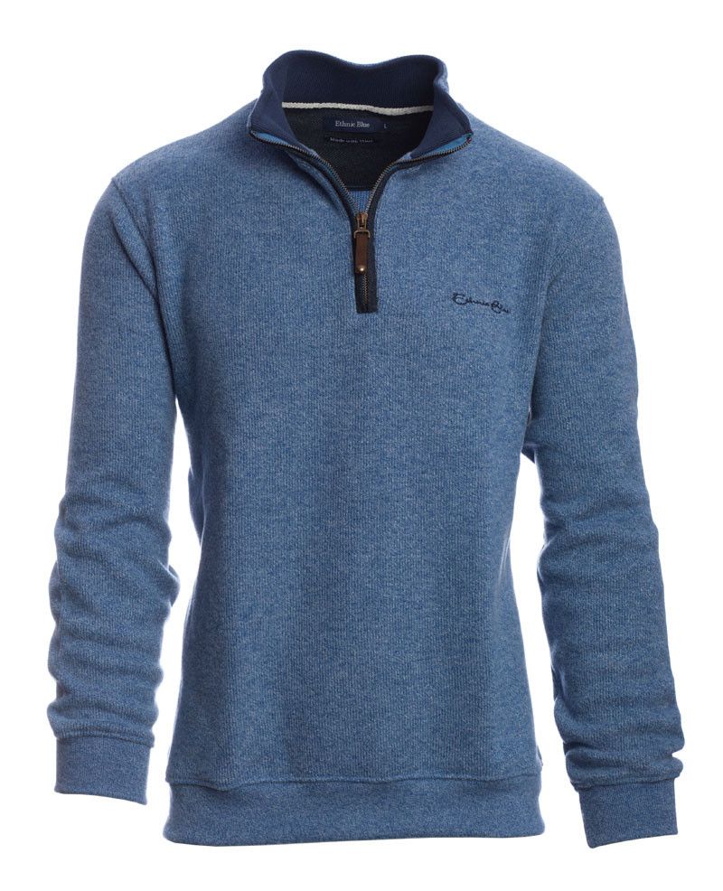 Zip Neck Sweater With Wool 90120C