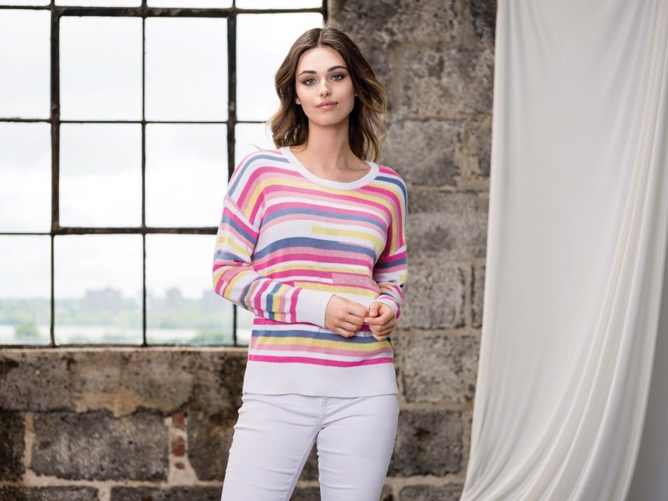 Pretty Striped Sweater A41290