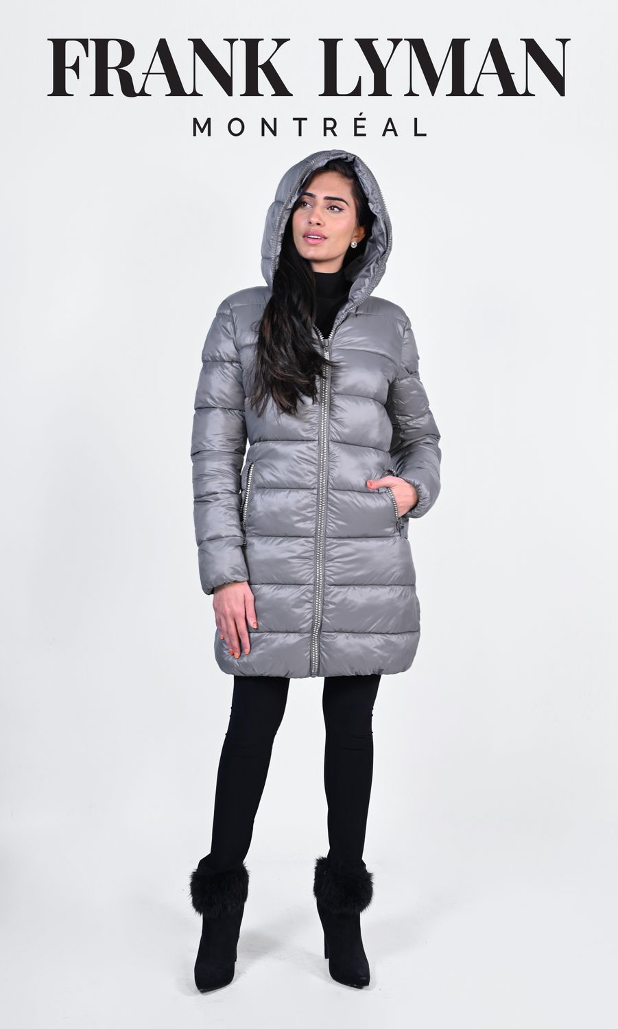 Frank Lyman Coat 223469, Color: Charcoal, Size: S