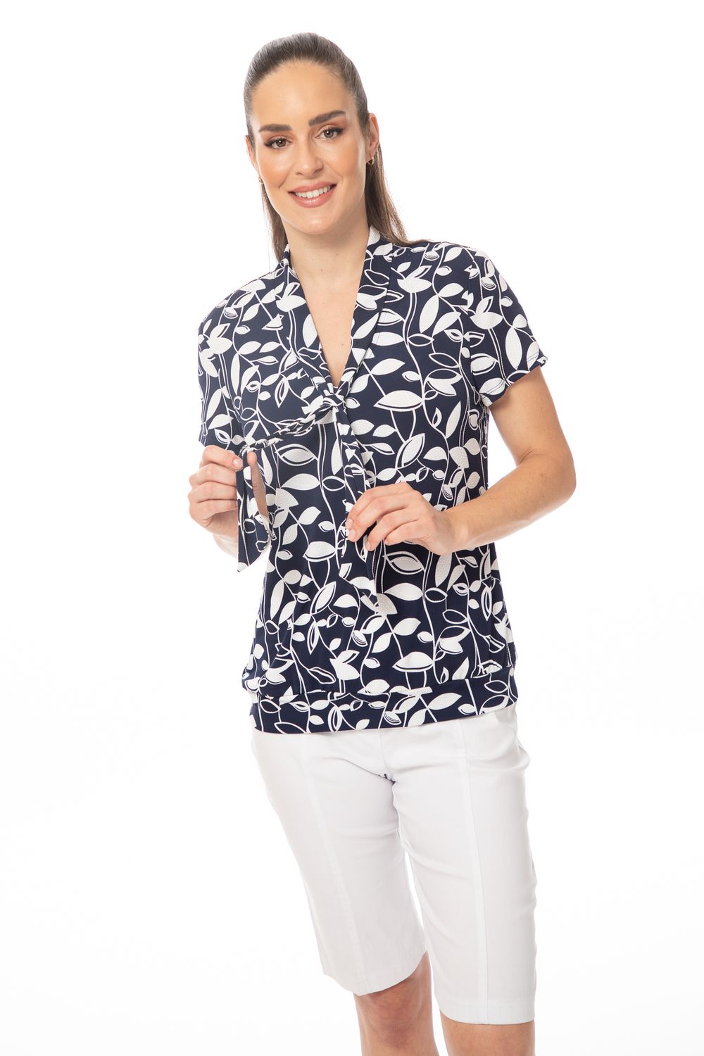 Navy &amp; White Top 8062