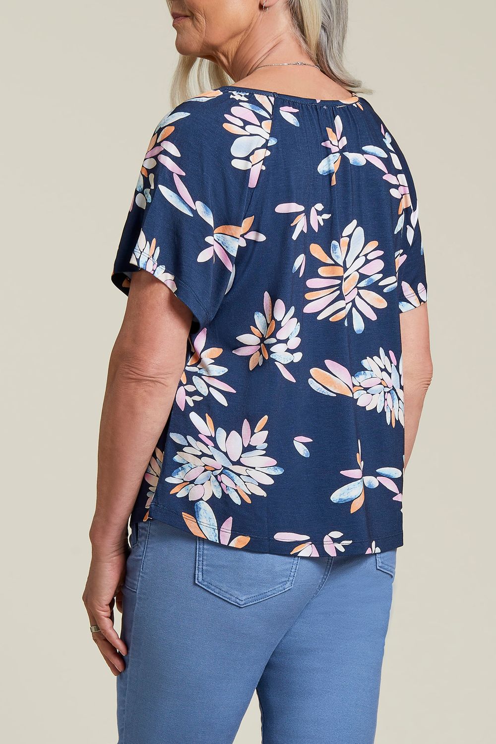 Flutter Sleeve Scoop Neck Top 1348O