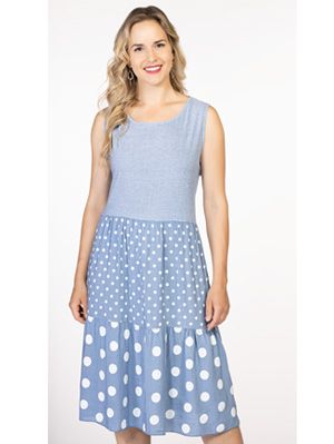 Dress With Dot Print C4129