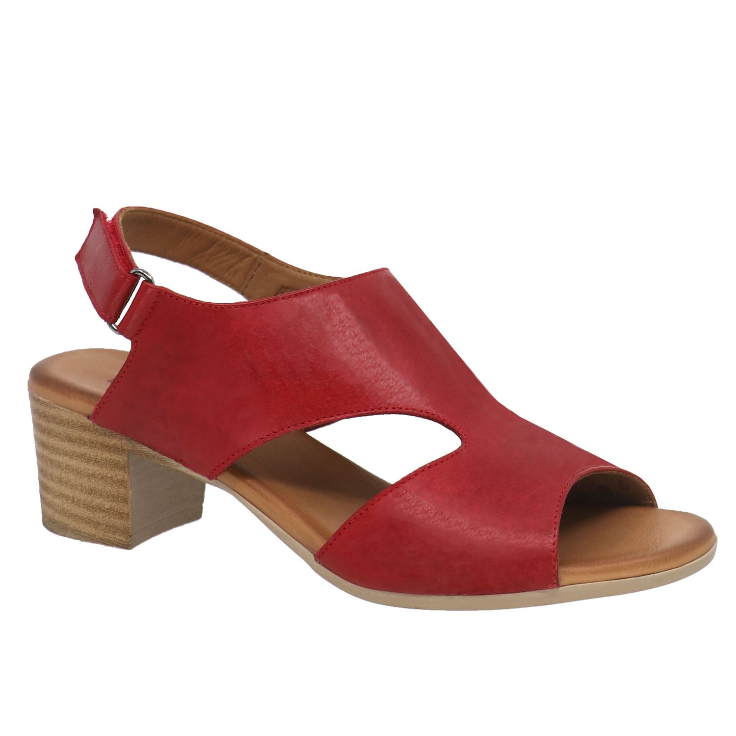 Addy 01 Sandal (2 Colors), Color: Red Leather, Size: 36