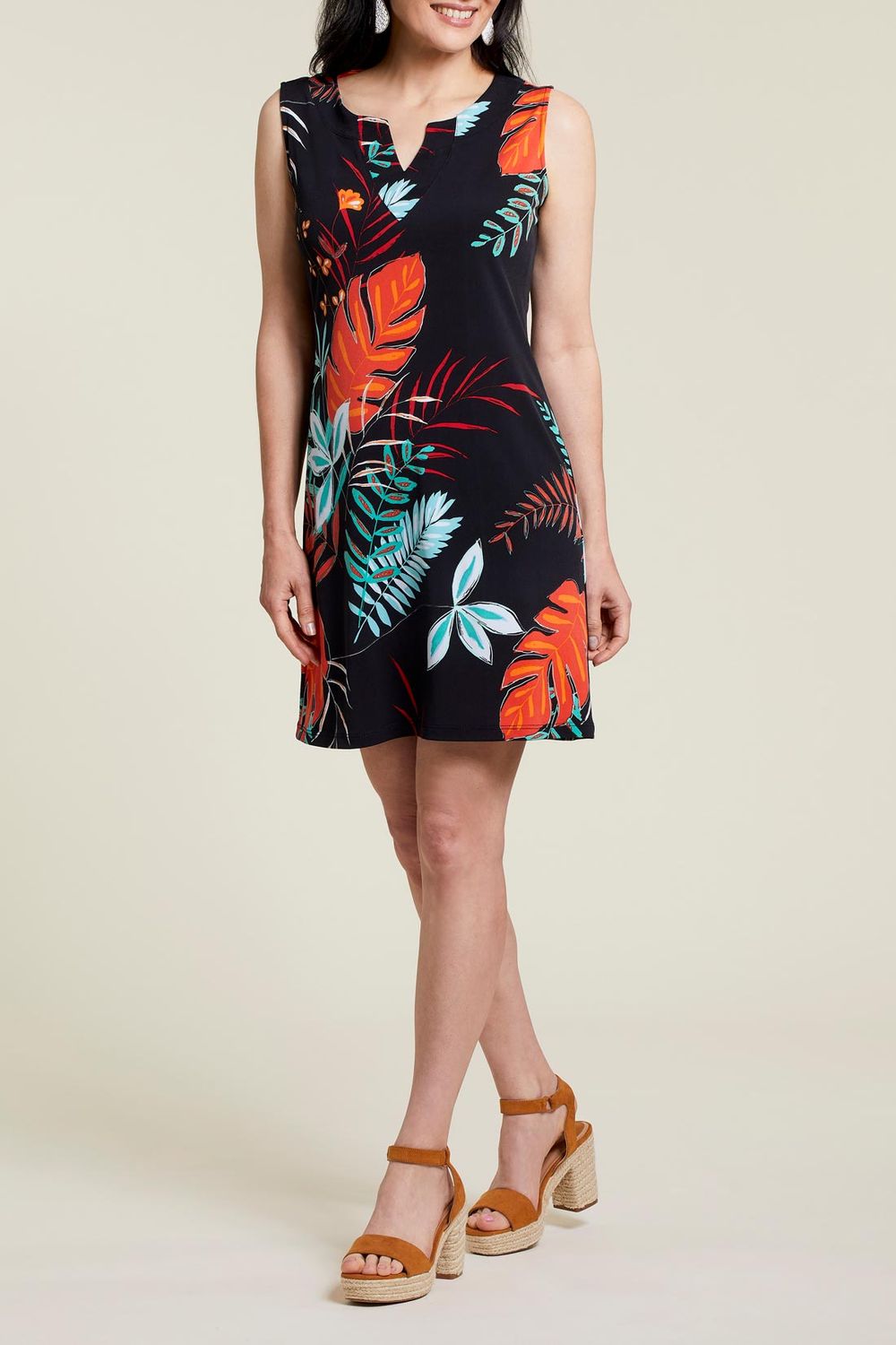 Sleeveless Notch Dollar Dress 838O