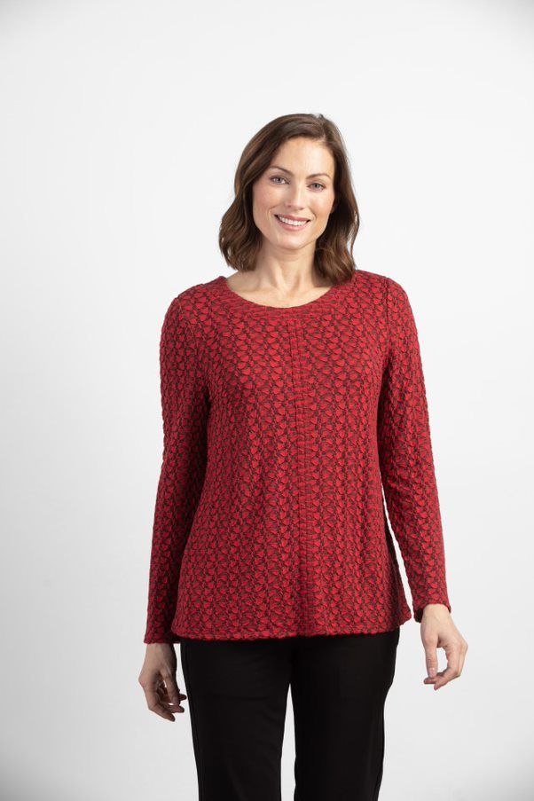 Seamed Front Top 36423, Color: Scarlet, Size: XS