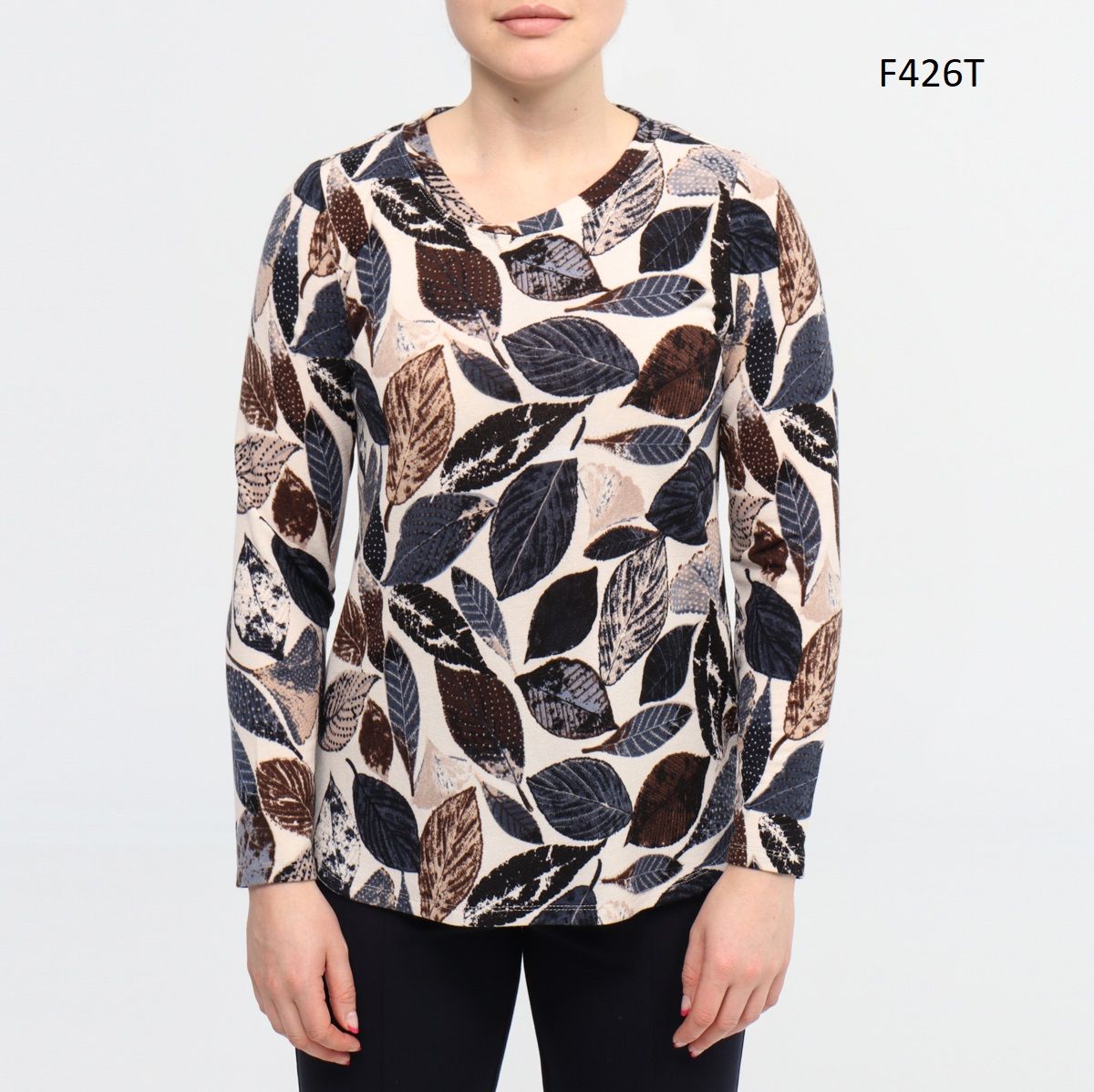 Leaf Print Top 426, Size: S