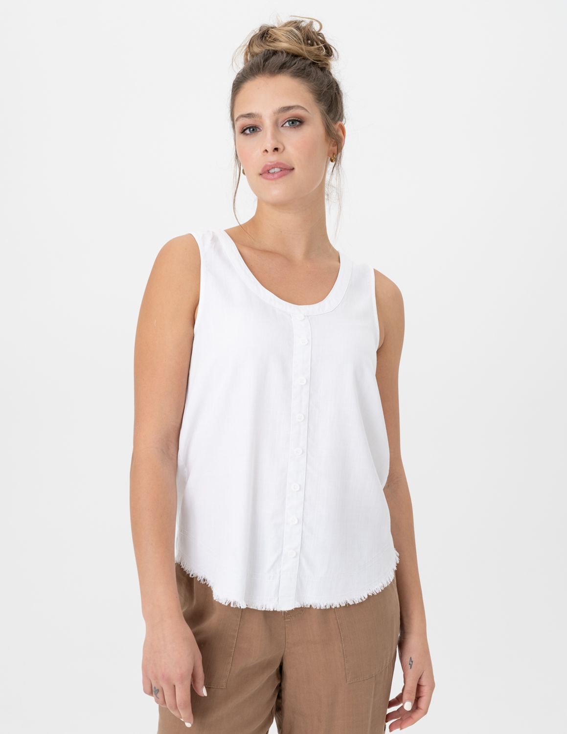 White Woven Blouse R5015 E2142