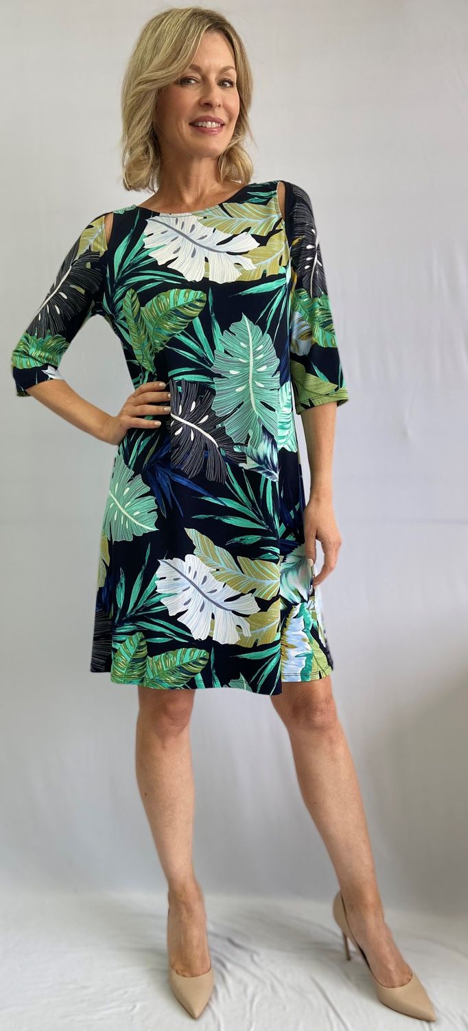 Dress 77251, Color: Navy &amp; Mint, Size: S