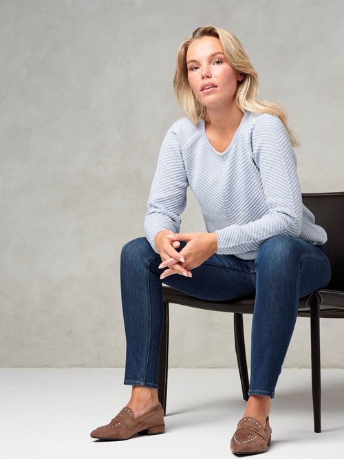 Organic Cotton Diagonal Rib  Crew 1366