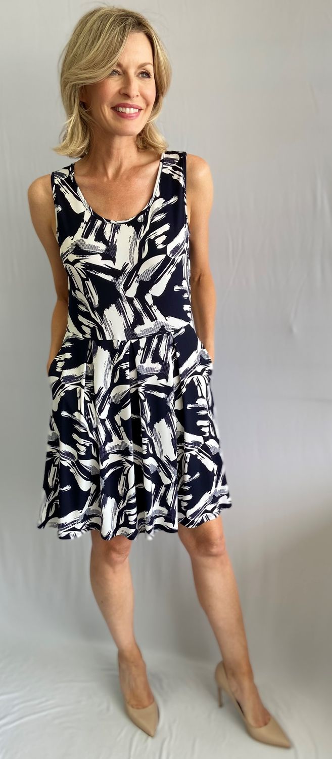 Navy/White Dress 77218