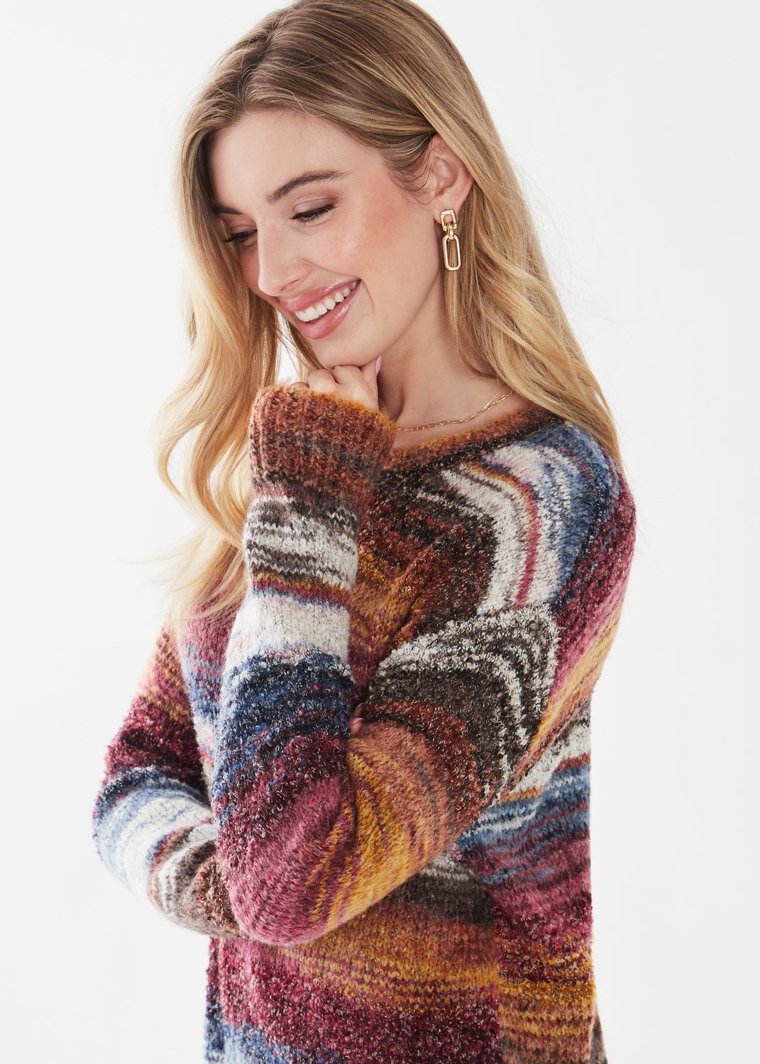 Boatneck Space Dye Sweater 1279874, Color: Autumn Space Dye, Size: XS
