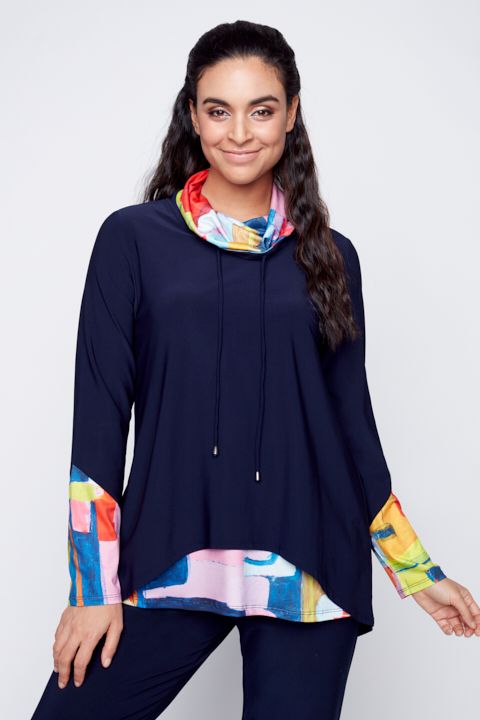 Knit Top 91302, Color: Navy, Size: XS
