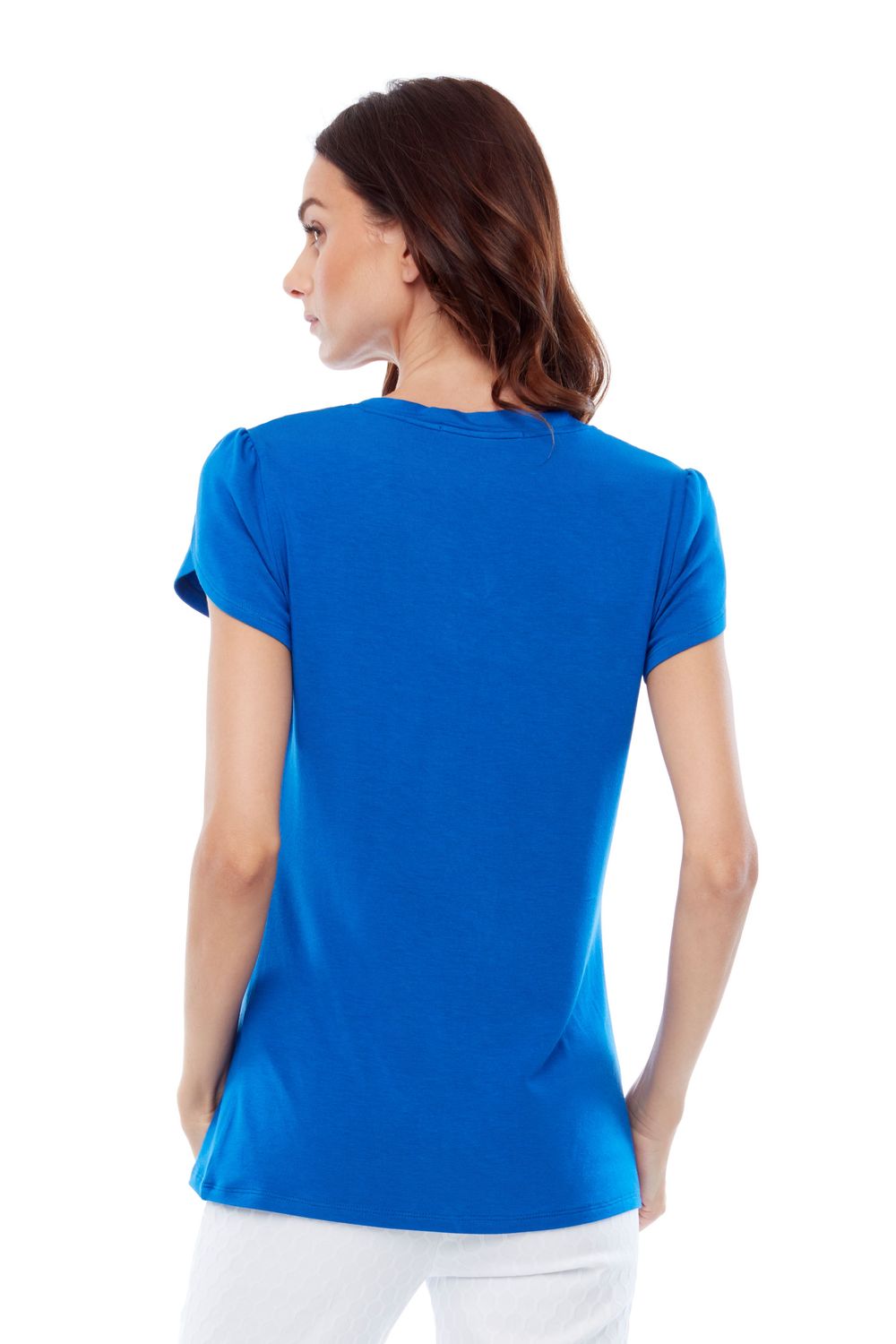 V Neck Petal Short Sleeve Top 30290 (More Colors)