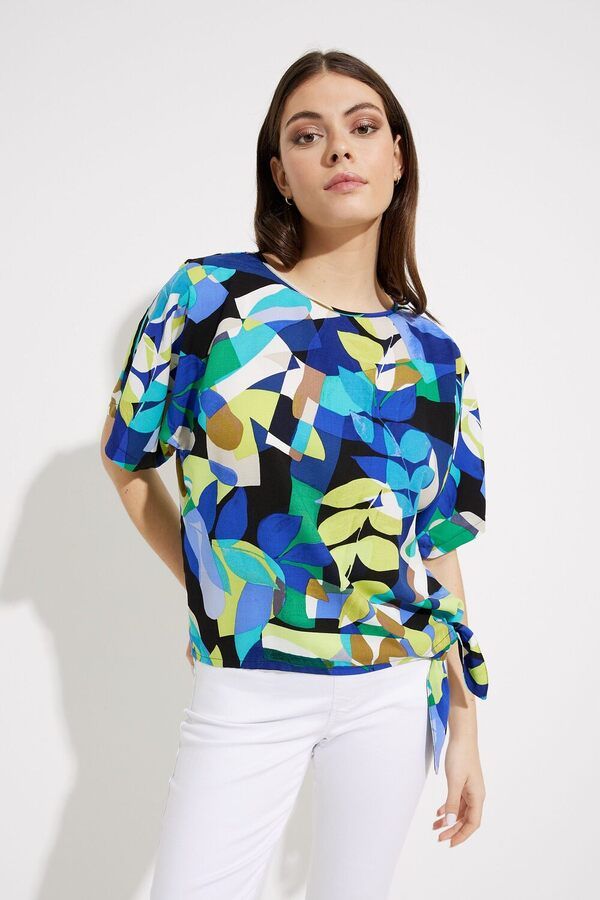 Geo &amp; Leaf Print Top Style 232031