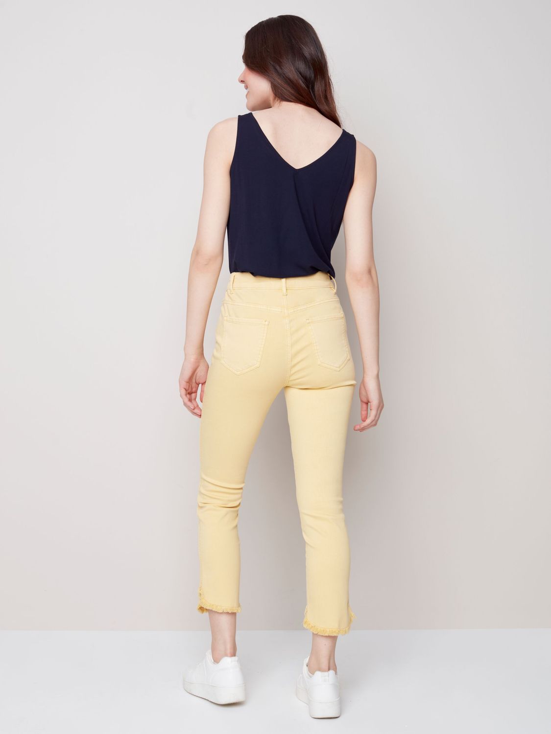 Denim Pant Wiht Tulip Frayed Leg Opening C5405