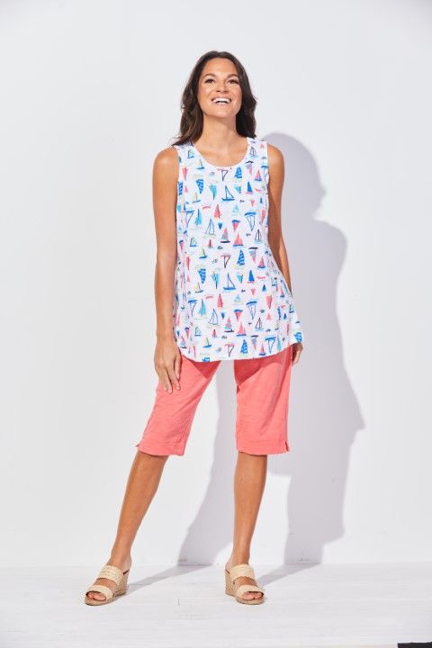 Sailboats Seamed Tank E23902
