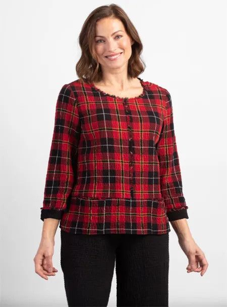Plaid Pocket Pullover 75810