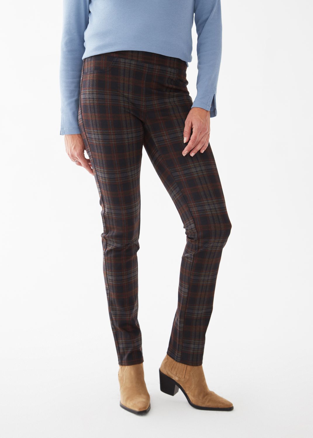 Pull On Slim Leg 2785459, Color: Clay Plaid, Size: 2