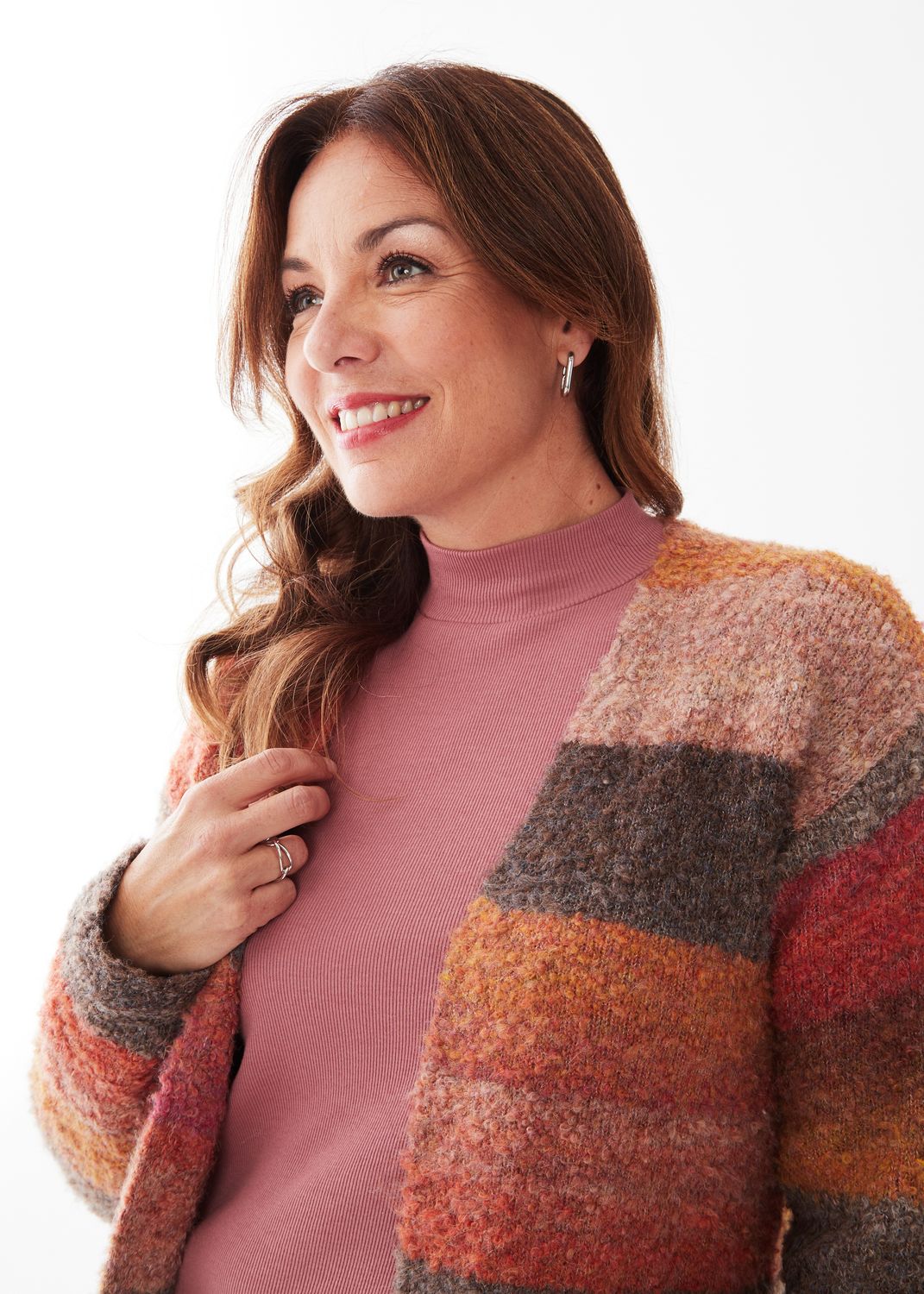 Striped Space Dye Cardigan 1277104, Color: Boucle Spacedye, Size: XS