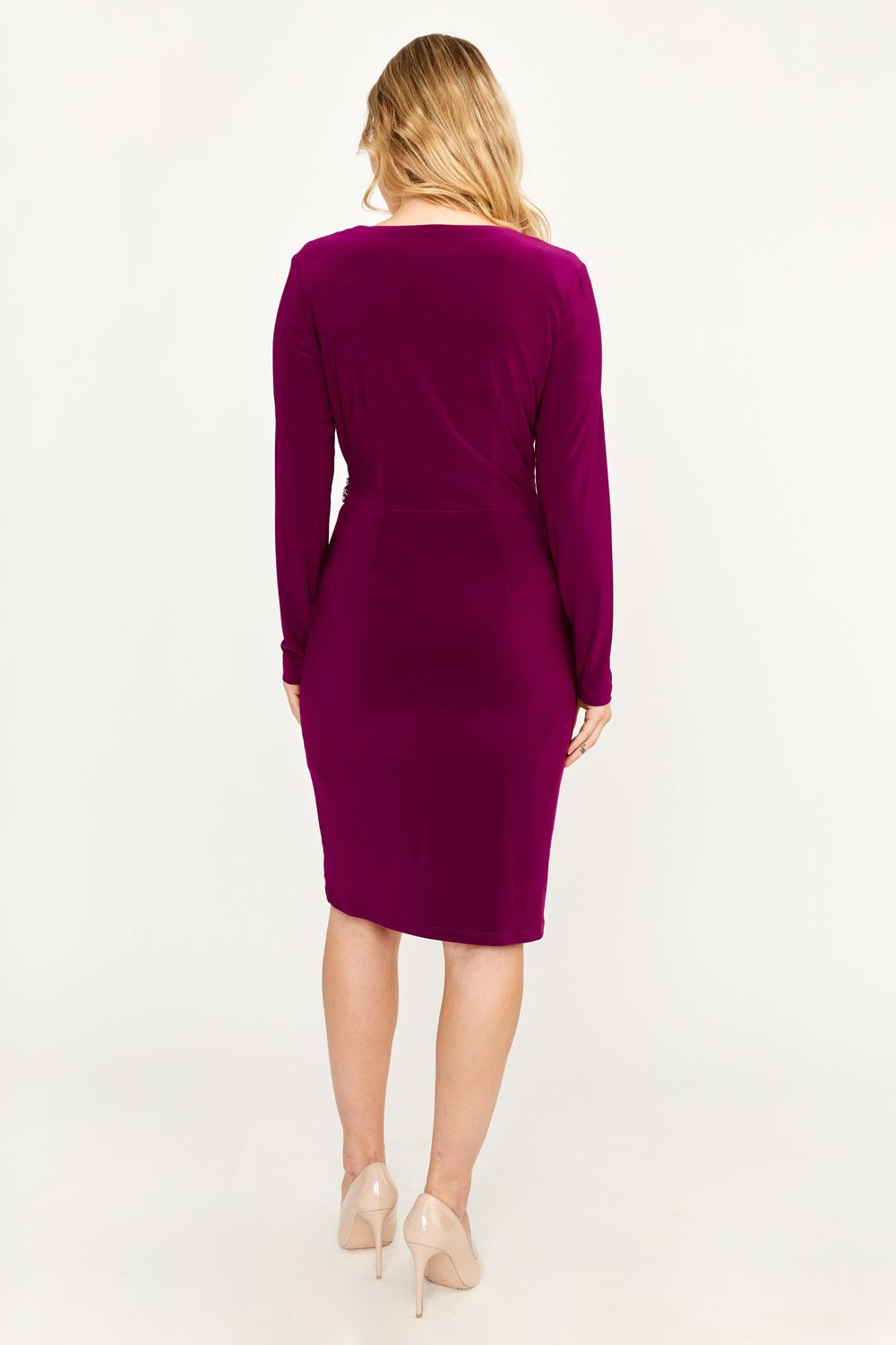Broach Detail Wrap Front Dress 239015, Size: 6
