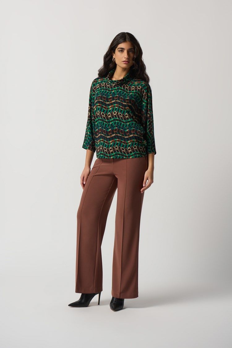 Turtleneck Boxy Top 233292, Color: Black/Multi 178, Size: 6