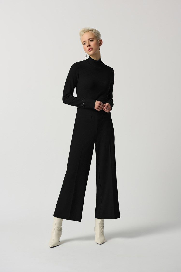 High-Rise Wide-Leg Pants 233098, Color: Black, Size: 8