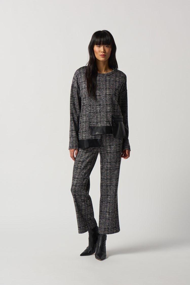 Plaid Long Sleeve Top 233252, Color: 178 Black/Multi, Size: 8
