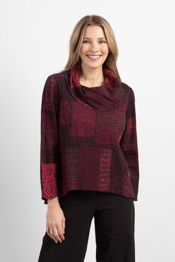 Drop Tail Pullover 44747, Color: Cranberry, Size: XS