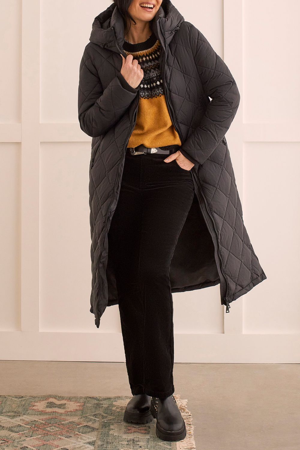 Hooded Puffer 1615O/3864, Color: Black, Size: XS