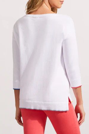 Boat Neck Embroidered Sweater 7763O