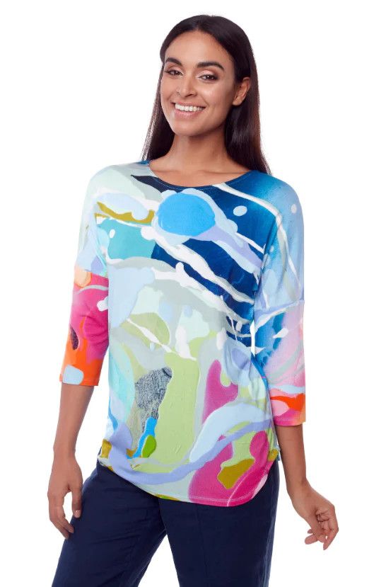 Maya Print Dolman Sleeve Top 91002