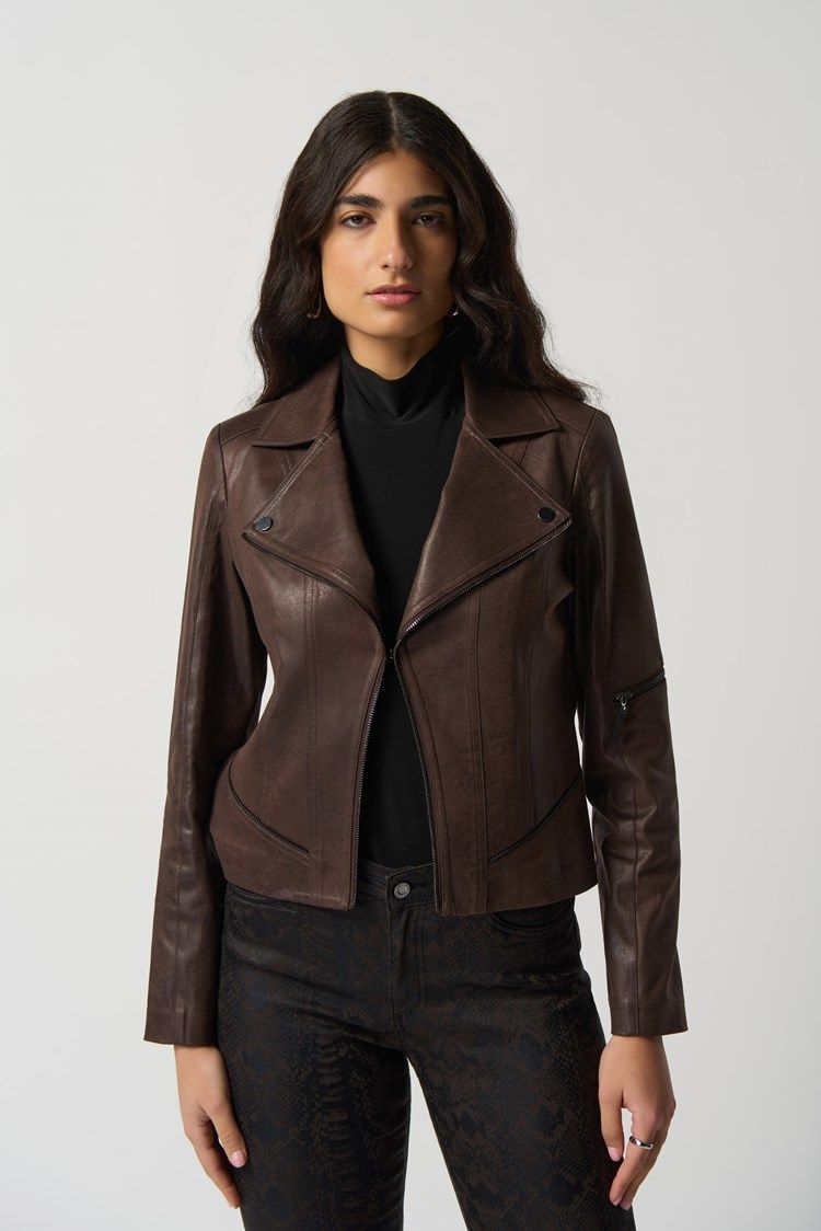 Suede Moto Jacket 233969, Color: 3799 Mocha, Size: XS